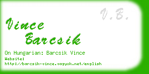 vince barcsik business card